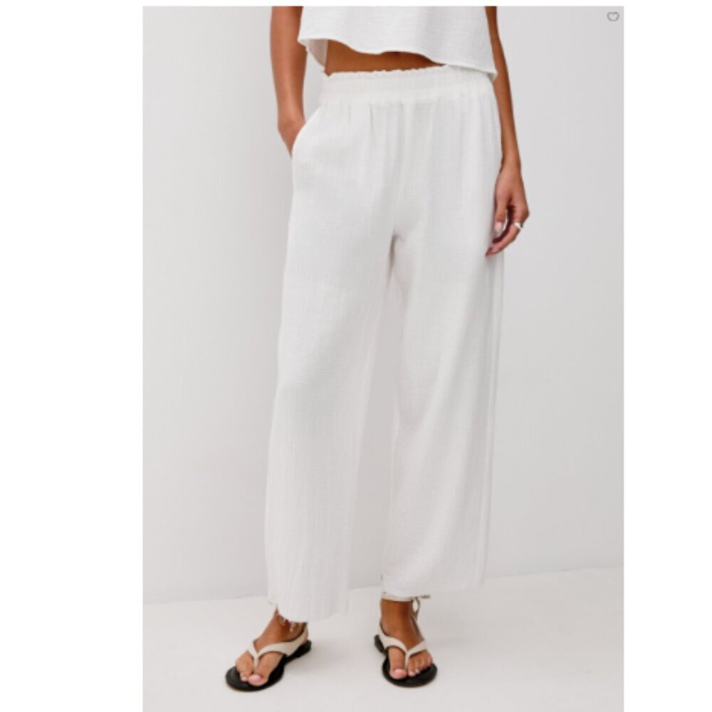 Rails White White Breezy Double Gauze Pants size XS - Picture 2 of 12
